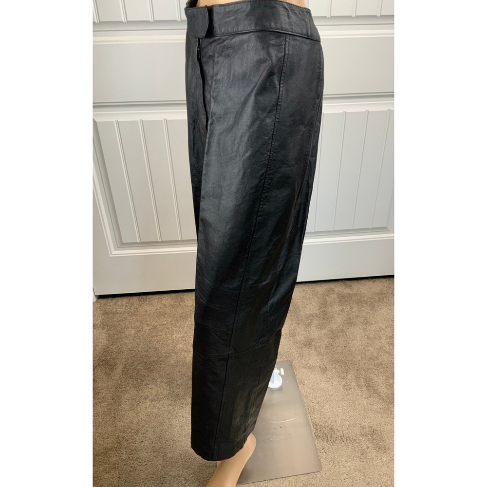 Bagatelle Women's Black 100% Leather Pants Straight Leg Sz 14 Mob Wife Motocore - Picture 6 of 16